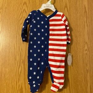 Koala Kids Red and Blue Starry Striped Footies